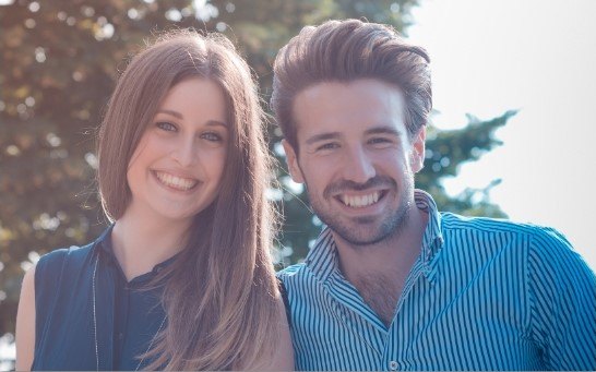 man and woman smiling together in Worcester